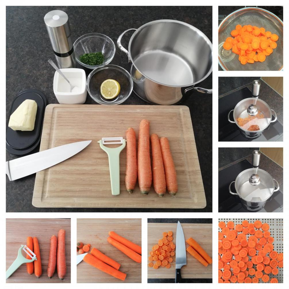 Mise en place glasierte Karotten 